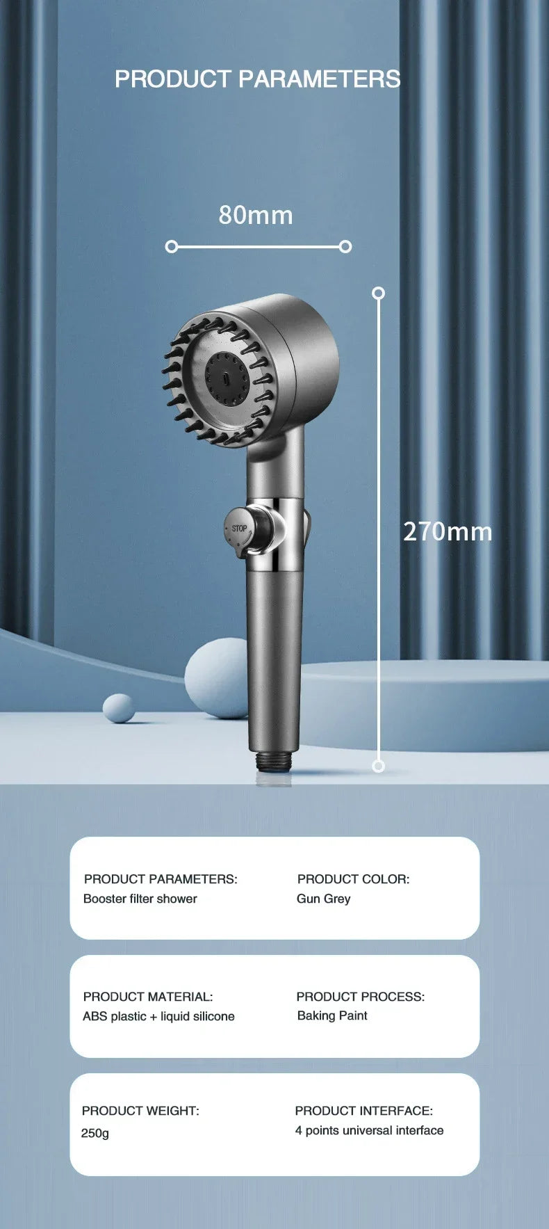 High-Pressure Filter Shower Head