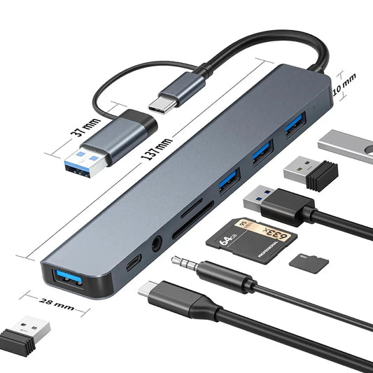C Hub 8 in 1 USB Extender