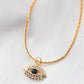 24 Karats plated Mini Evil Eye Necklace - Ellbos