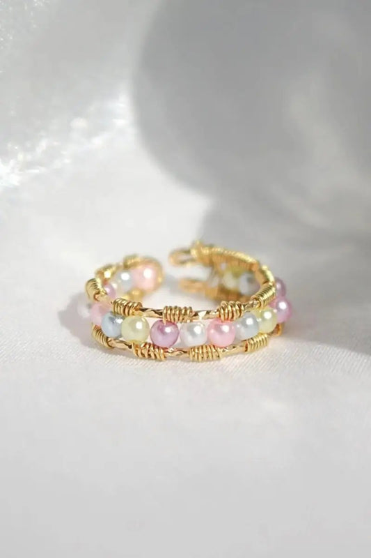 18 Karat Pastel Rainbow Hand Wired Ring - Ellbos