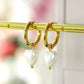 24K Pearl Hearts Hoop Earrings - Ellbos