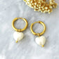 24K Pearl Hearts Hoop Earrings - Ellbos