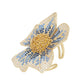 Pansy Flower Blue Ring Gold Gold Misty