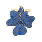 Flower Cocktail Ring Gold Sapphire Blue Gold Misty