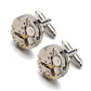 Engraved Gear Movement Cufflinks Fuchsia Prometheus