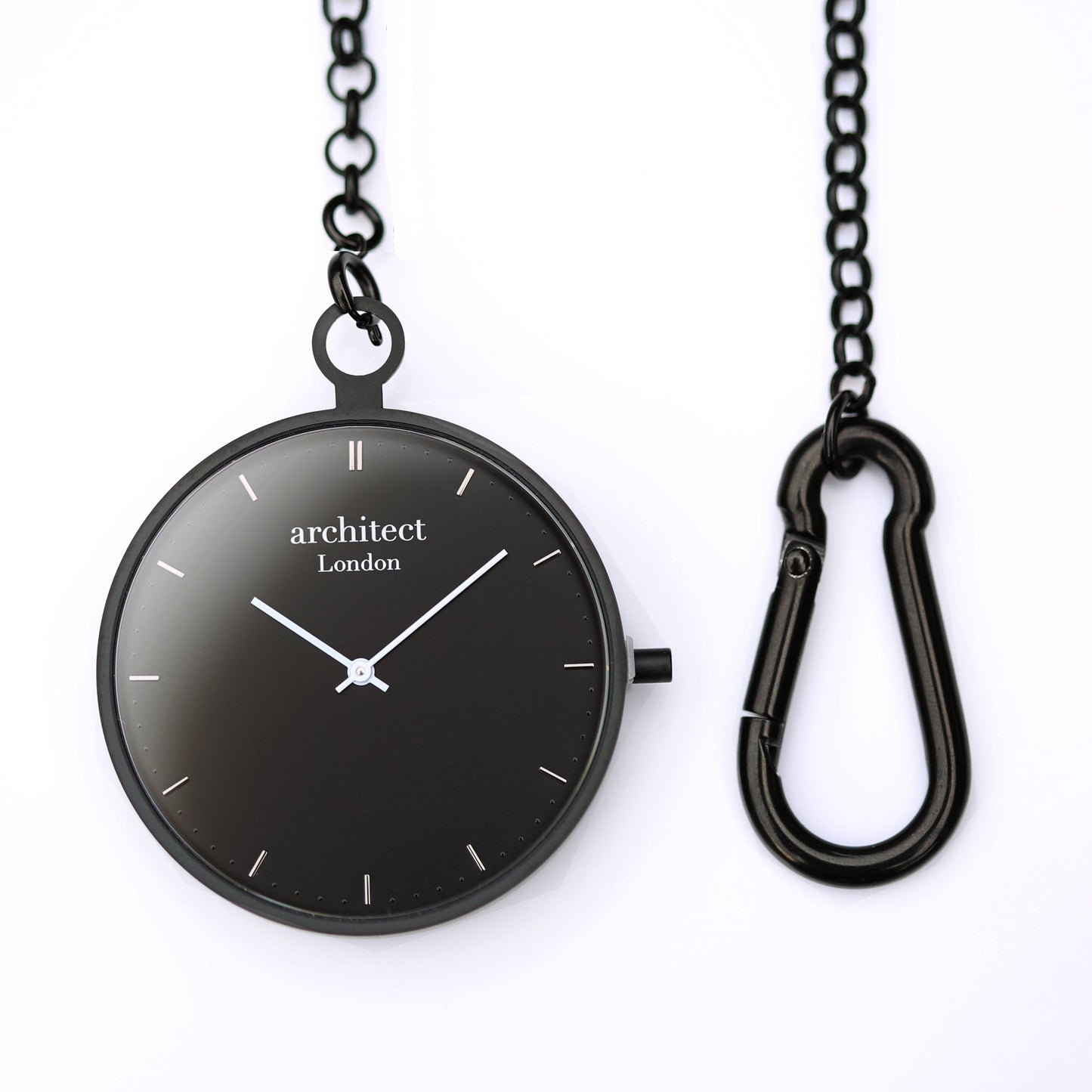 Modern Pocket Watch Black - Handwriting Engraving Fuchsia Prometheus