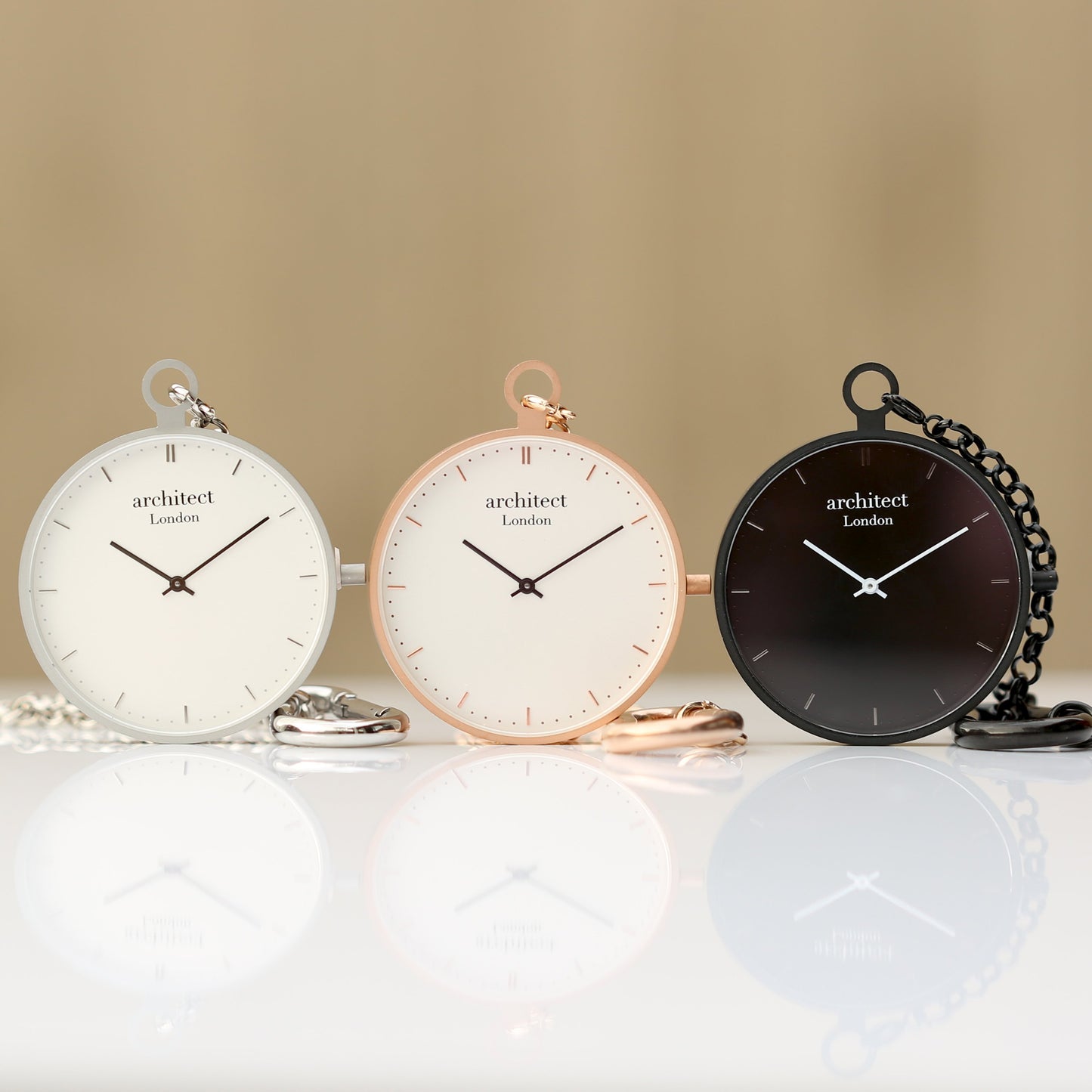 Modern Pocket Watch Black - Handwriting Engraving Fuchsia Prometheus