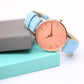 Ladies Architēct Coral - Handwriting Engraving + Light Blue Strap Fuchsia Prometheus