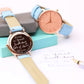 Ladies Architēct Coral - Handwriting Engraving + Light Blue Strap Fuchsia Prometheus