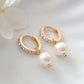 Baroque Pearl Hoops in 24K Gold Ultramarine Birch