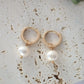 Baroque Pearl Hoops in 24K Gold Ultramarine Birch