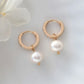 Baroque Pearl Hoops in 24K Gold Ultramarine Birch